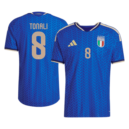 Maillot de football domicile homme Italie Coupe du Monde 2026 TONALI #8 version joueur - Coupe ajustée