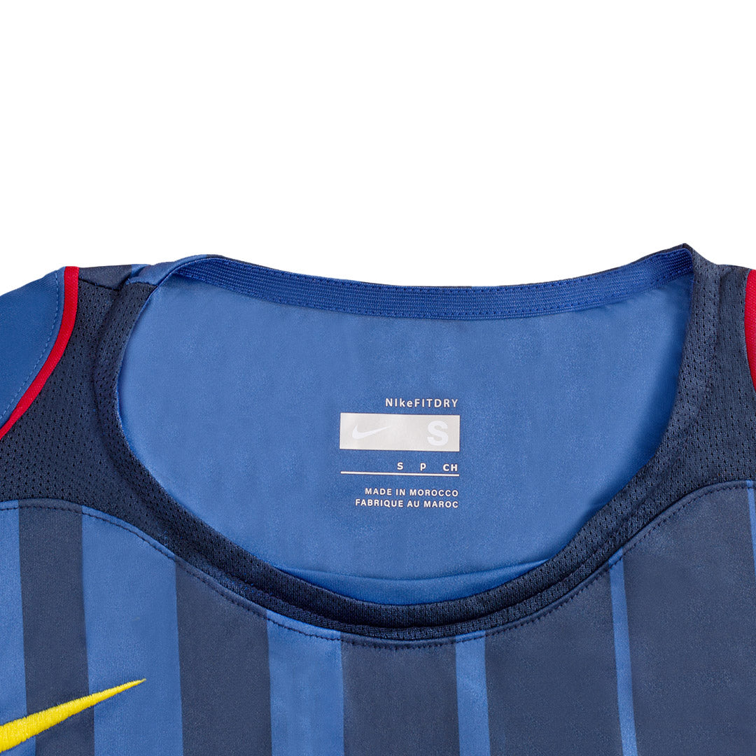 Maillot de football rétro extérieur Barcelone 2004/05 homme RONALDINHO #10