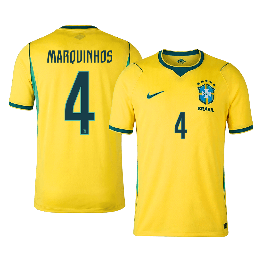 MARQUINHOS #4 Men's Brazil World Cup 2026 Home Soccer Jersey