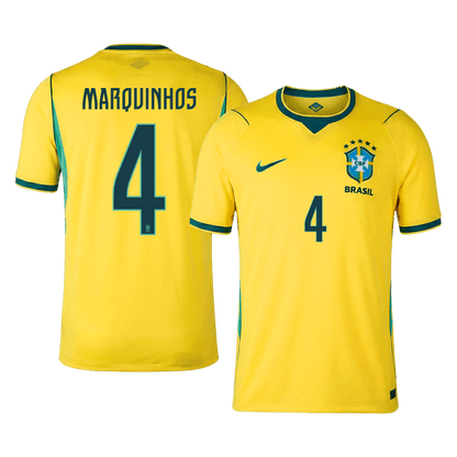 MARQUINHOS #4 Men's Brazil World Cup 2026 Home Soccer Jersey
