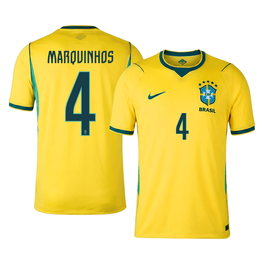 MARQUINHOS #4 Men's Brazil World Cup 2026 Home Soccer Jersey
