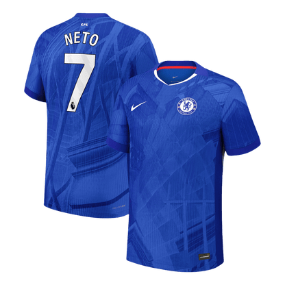 Maillot de foot domicile NETO #7 pour homme Chelsea 2025/26, version joueur - Coupe ajustée