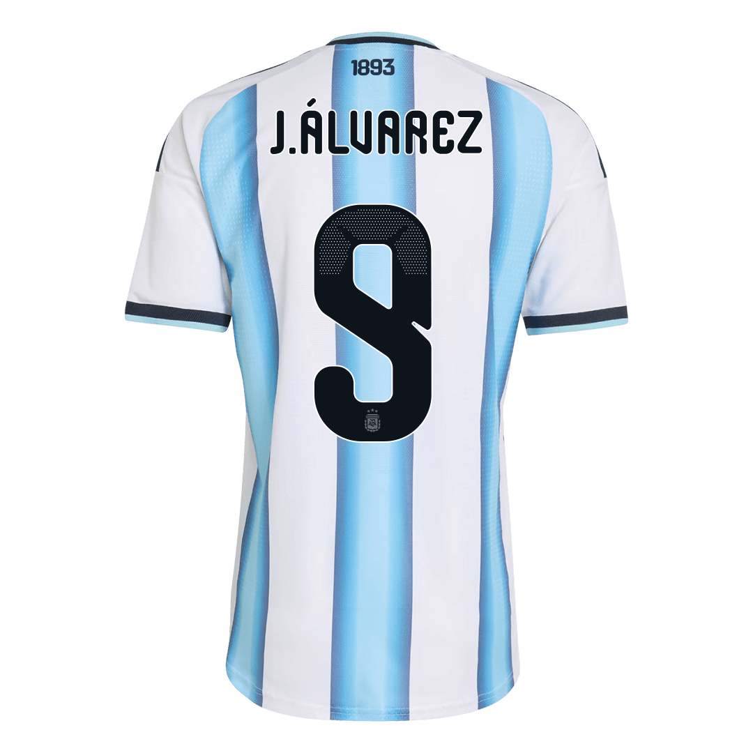 Maillot de football domicile J.ÁLVAREZ #9 Argentine Coupe du Monde 2026 version joueur homme - Coupe ajustée