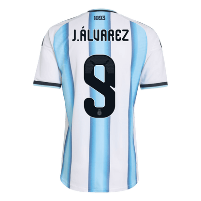 Maillot de football domicile J.ÁLVAREZ #9 Argentine Coupe du Monde 2026 version joueur homme - Coupe ajustée