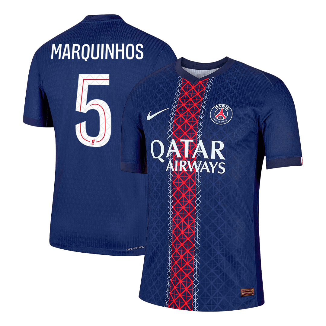 MARQUINHOS #5 Maillot Domicile PSG 2025/26 pour Homme - Version Joueur - Coupe Ajustée