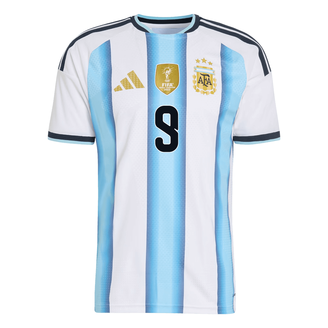 Maillot de football domicile J.ÁLVAREZ #9 Argentine Coupe du Monde 2026 version joueur homme - Coupe ajustée