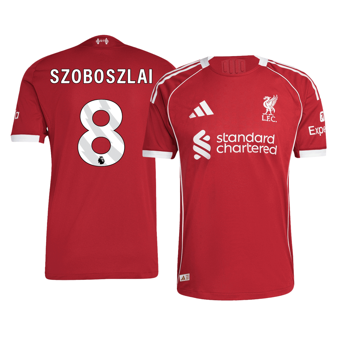 Maillot de football domicile homme SZOBOSZLAI #8 version joueur Liverpool 2025/26 - Coupe slim