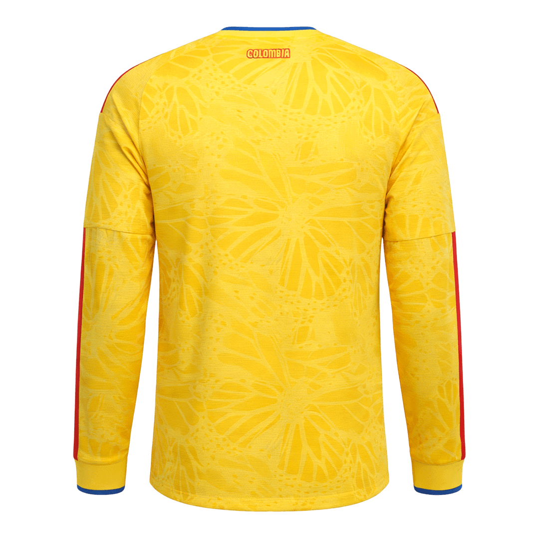 Maillot de football domicile à manches longues Colombie Coupe du Monde 2026 pour homme