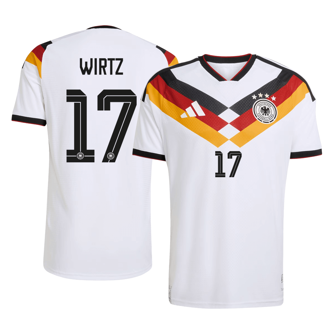 Maillot de football domicile homme WIRTZ #17 Allemagne Coupe du Monde 2026 version joueur - Coupe ajustée