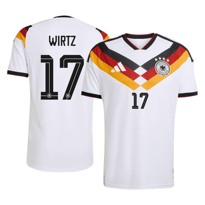 Maillot de football domicile homme WIRTZ #17 Allemagne Coupe du Monde 2026 version joueur - Coupe ajustée