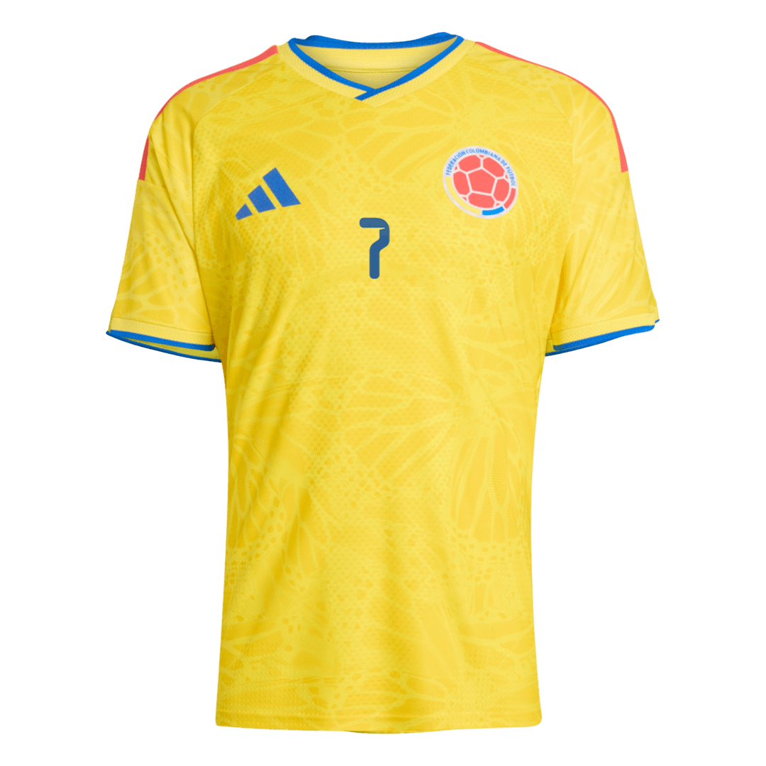 Maillot de Foot Domicile Homme Colombie Coupe du Monde 2026 LUIS DíAZ #7 - Version Joueur - Coupe Ajustée