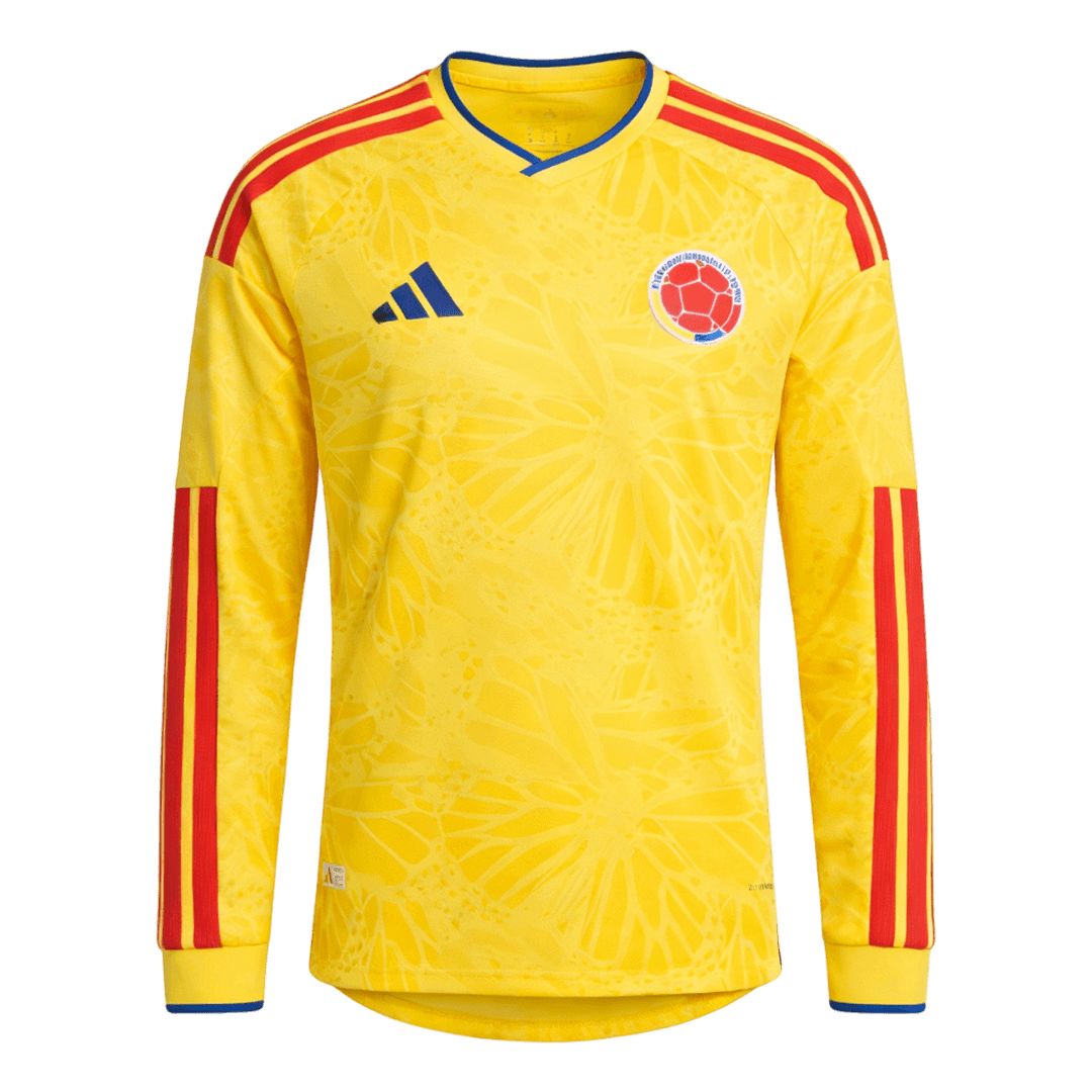 Maillot de football domicile à manches longues Colombie Coupe du Monde 2026 pour homme