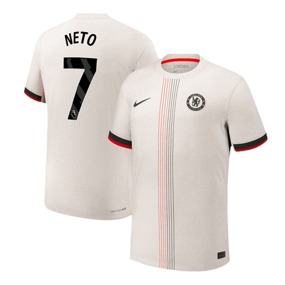 Maillot de football NETO #7 extérieur version joueur Chelsea 2025/26 pour homme - Coupe ajustée