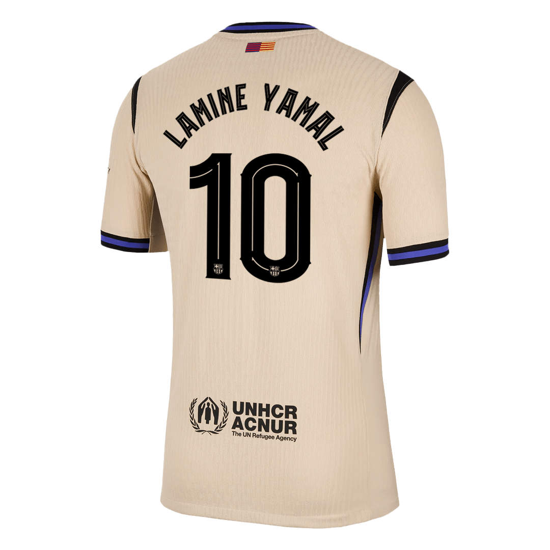 Maillot de football Lamine Yamal #10 Homme FC Barcelone UCL 2025/26 Version Joueur Extérieur - Coupe Ajustée