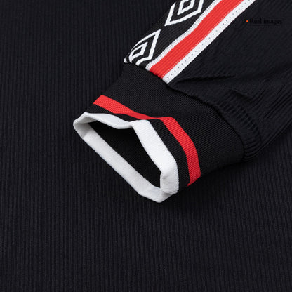 Maillot de football rétro Manchester United 1998 extérieur manches longues pour homme