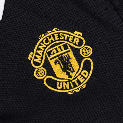 Maillot de football rétro Manchester United 1998 extérieur manches longues pour homme