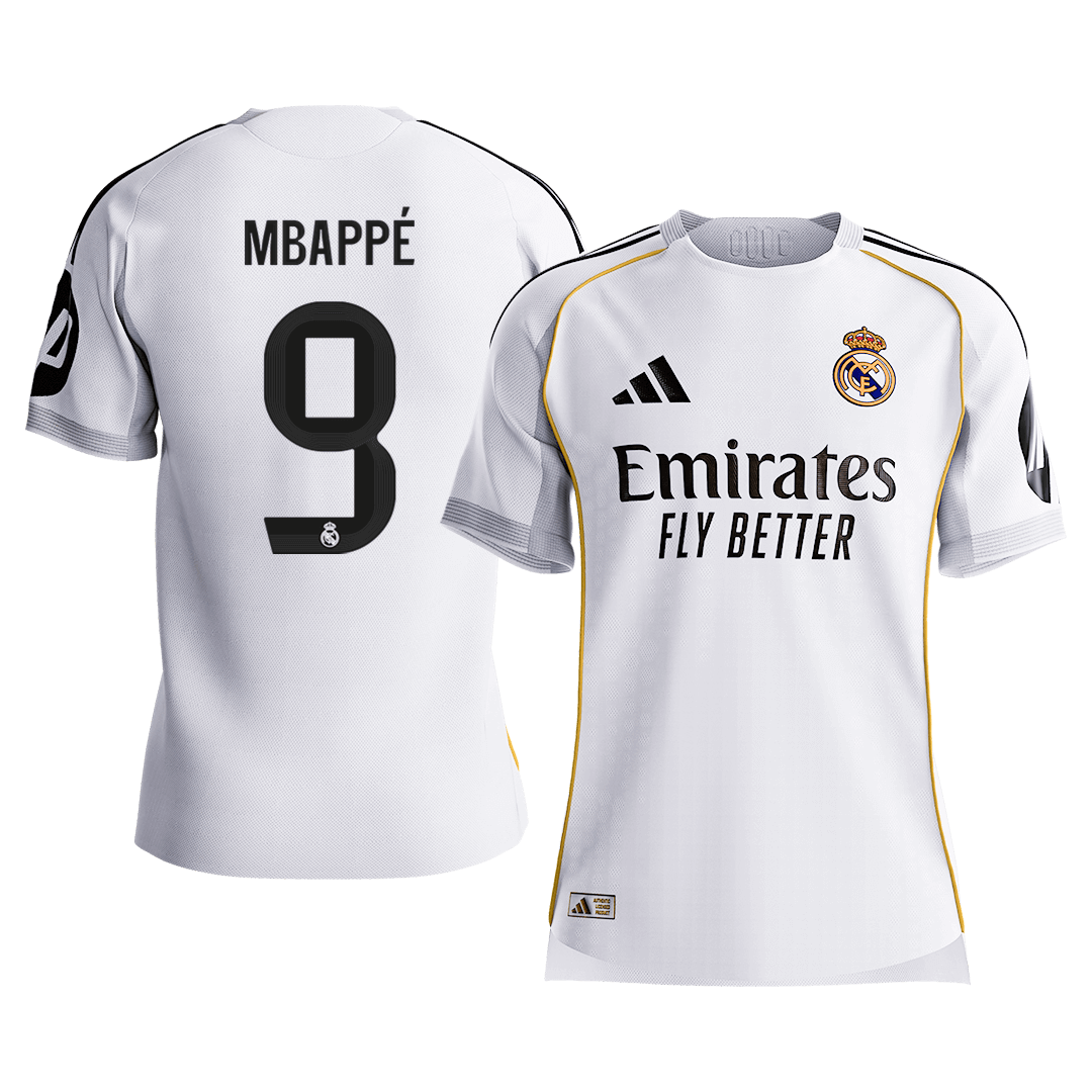 MAILLOT MBAPPÉ #9 Homme Real Madrid 2025/26 Domicile Version Joueur - Coupe Ajustée [PREMIUM]