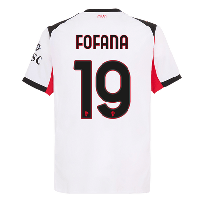 Maillot de football FOFANA #19 AC Milan 2025/26 pour homme - Version joueur extérieur - Coupe ajustée