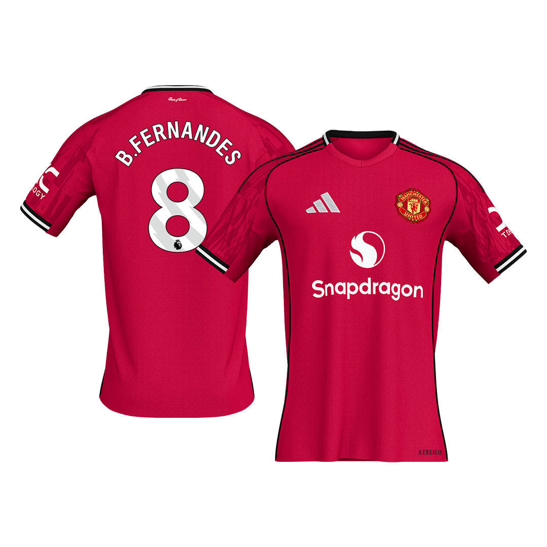 Maillot de foot domicile Manchester United 2025/26 B.FERNANDES #8 pour homme [PREMIUM]
