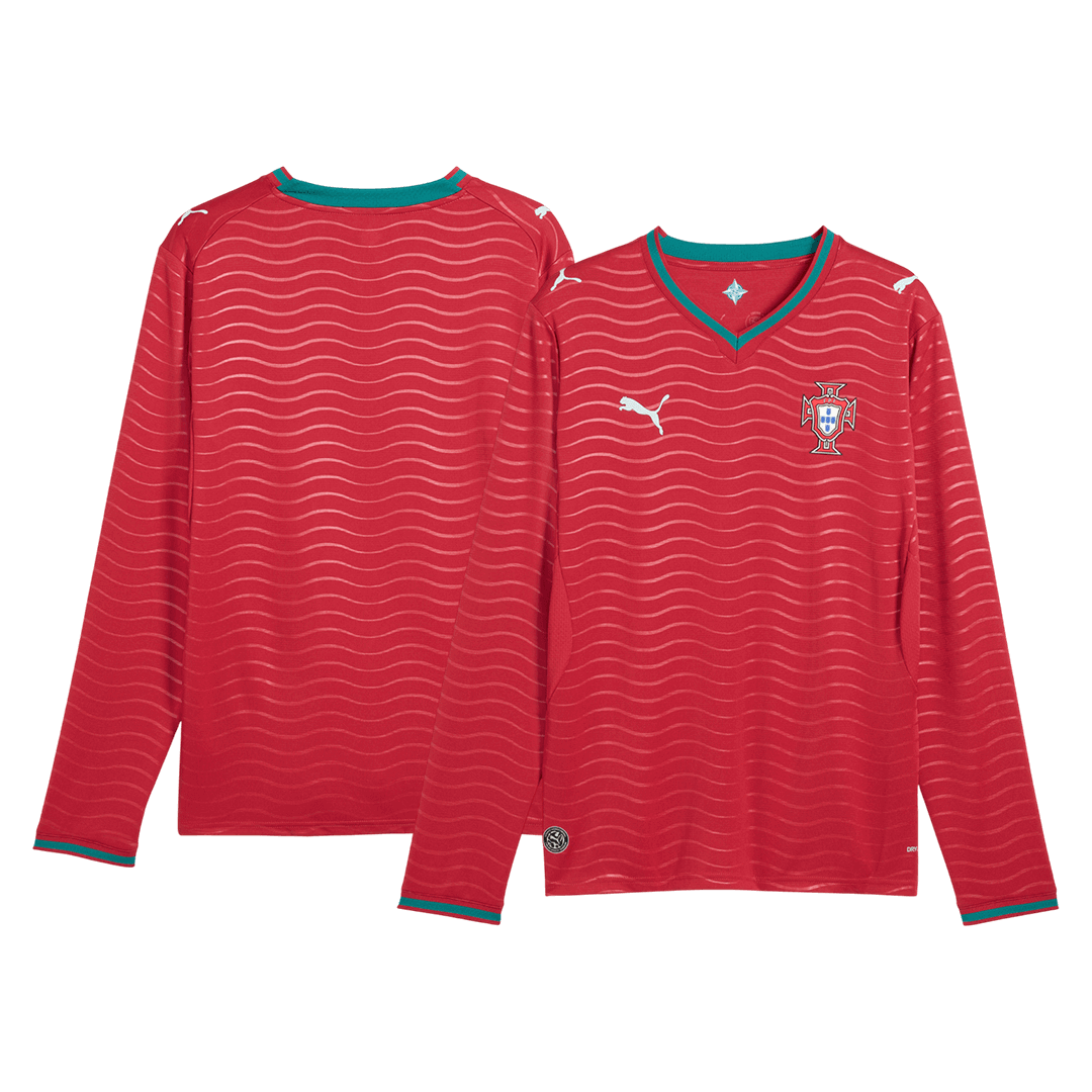 Maillot de football domicile à manches longues Portugal Coupe du Monde 2026 pour homme