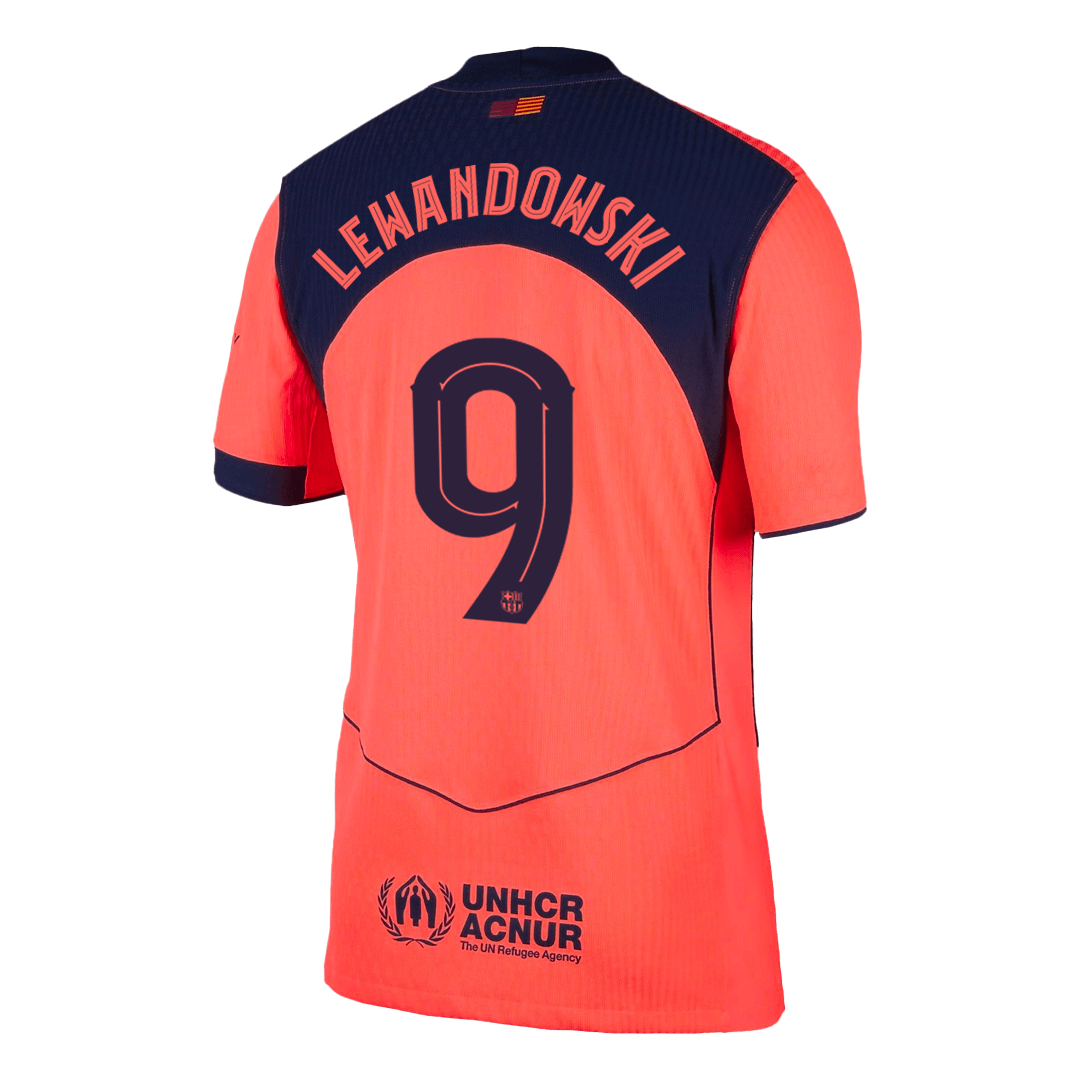 Maillot de football LDC 2025/26 du FC Barcelone pour homme LEWANDOWSKI #9 – Troisième maillot, version joueur – Coupe ajustée