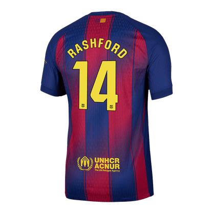 Maillot de football domicile RASHFORD #14 pour homme version joueur Barcelone 2025/26 - Coupe slim