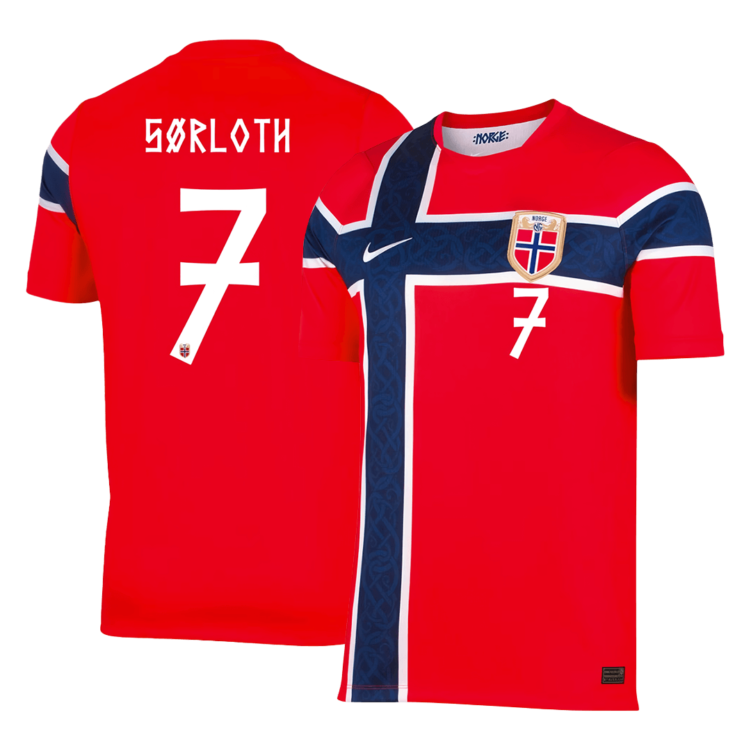 Maillot de Foot Domicile SØRLOTH #7 Homme Norvège Coupe du Monde 2026