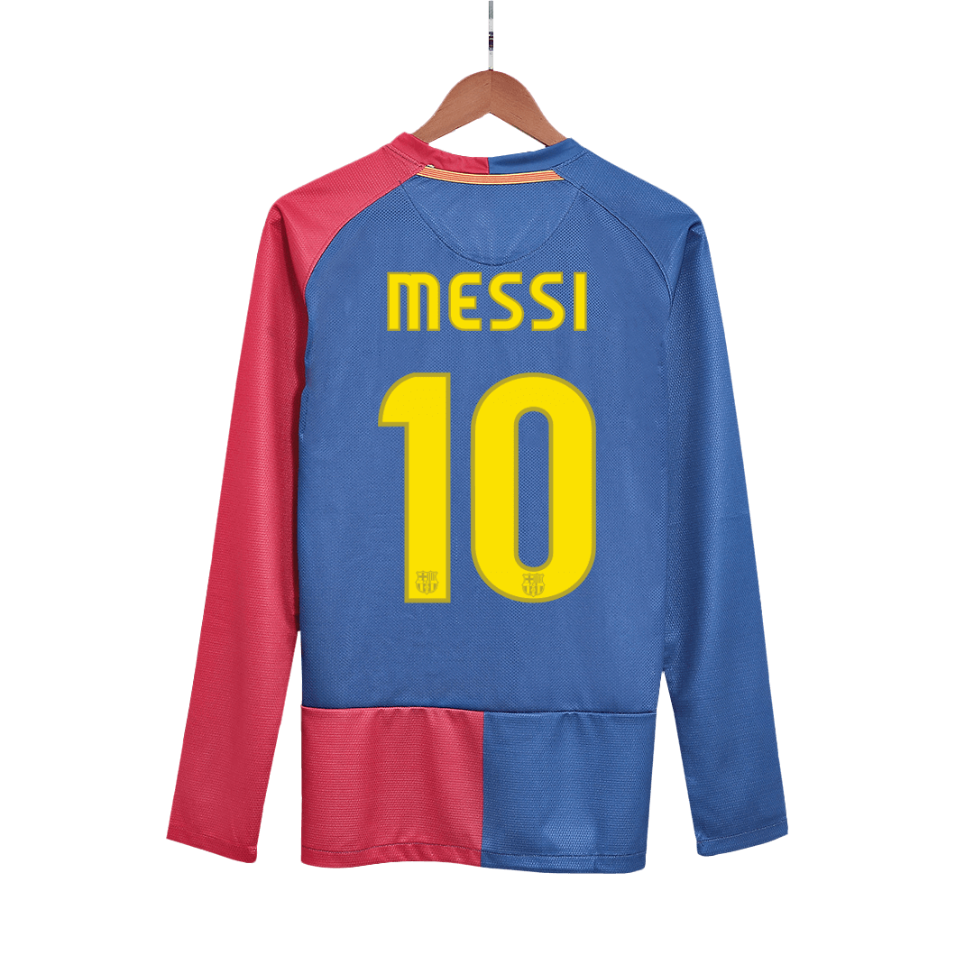 Maillot de foot rétro Messi #10 Homme Barcelone LDC Finale 2008/09 Domicile Manches longues