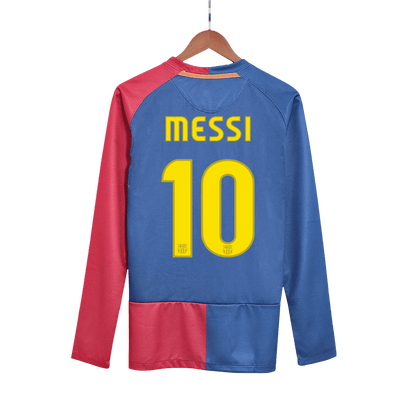 Maillot de foot rétro Messi #10 Homme Barcelone LDC Finale 2008/09 Domicile Manches longues