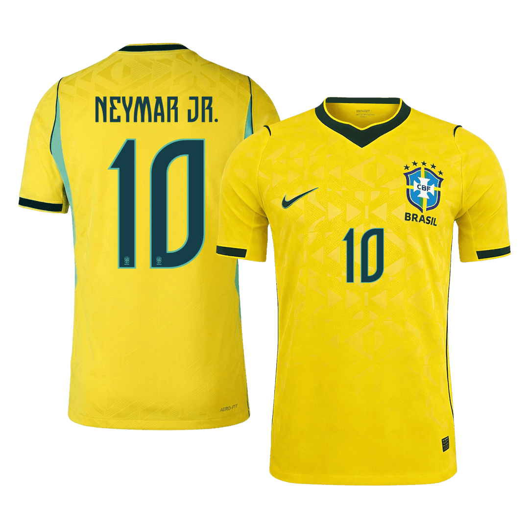 NEYMAR JR. #10 Men's Brazil World Cup 2026 Player Version Home Soccer Jersey - Slim Fit