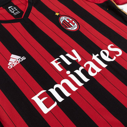 Maillot de football rétro AC Milan domicile manches longues 2013/14 pour homme