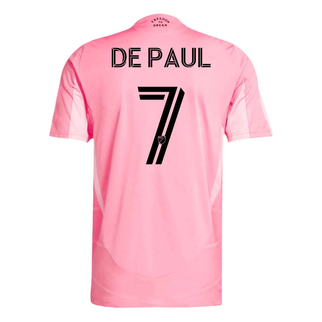 Maillot de football domicile Inter Miami CF 2025 DE PAUL #7 pour homme - Version joueur - Coupe ajustée