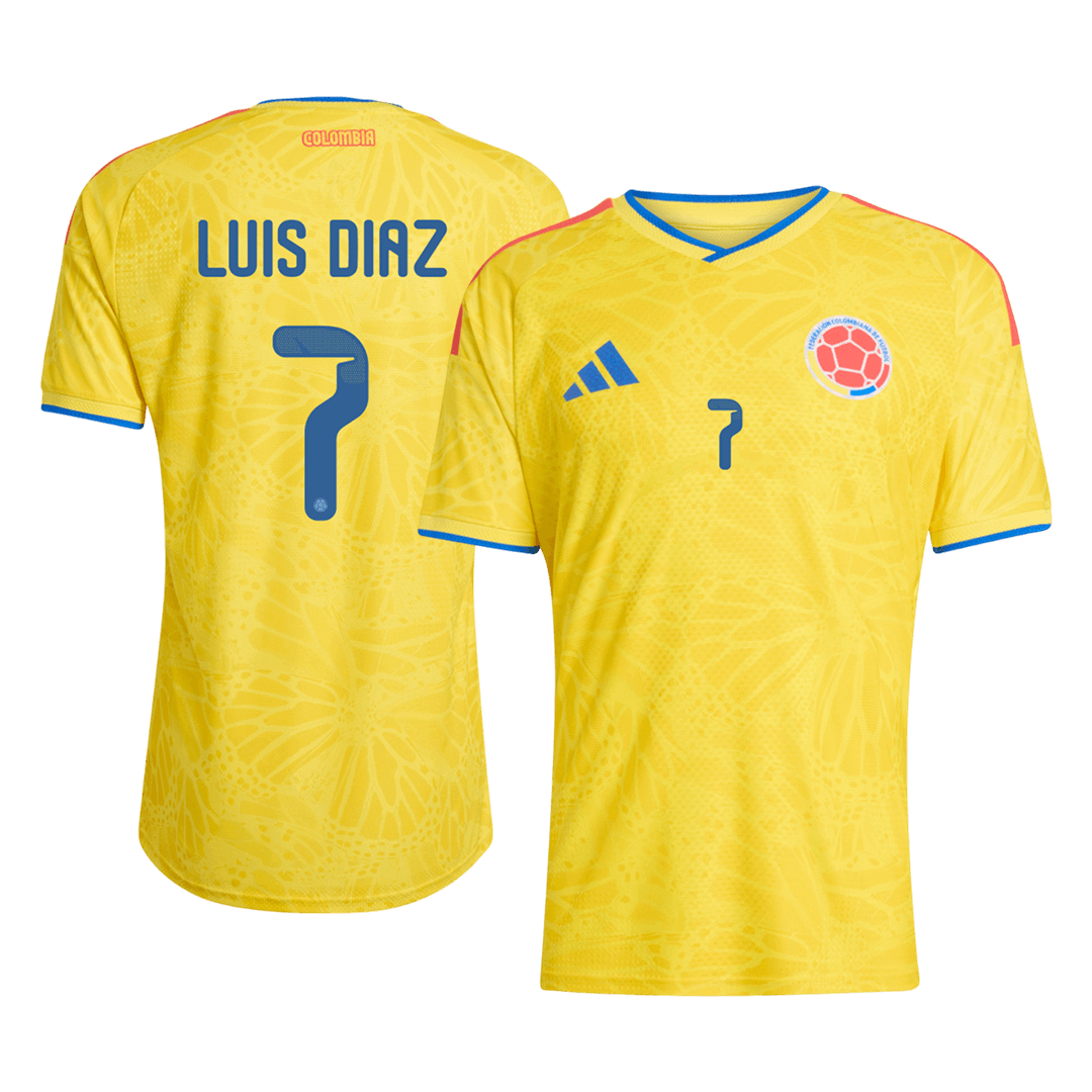 Maillot de Foot Domicile Homme Colombie Coupe du Monde 2026 LUIS DíAZ #7 - Version Joueur - Coupe Ajustée