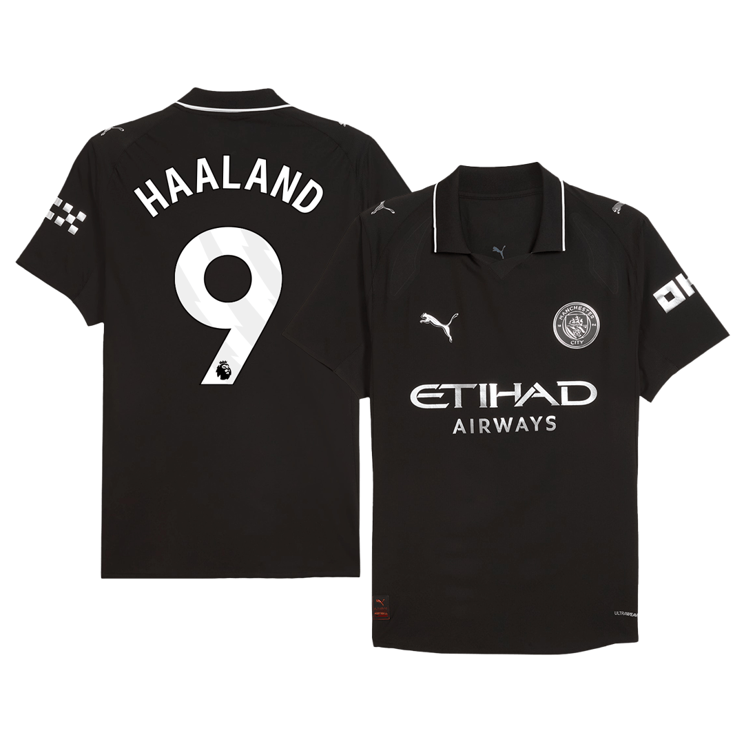 Maillot de foot extérieur HAALAND #9 Homme Manchester City 2025/26 - Version joueur - Coupe ajustée