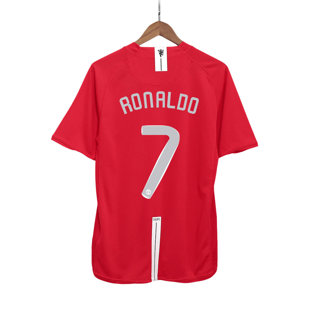 Maillot de football domicile homme Manchester United UCL Finale 2007/08 Rétro RONALDO #7