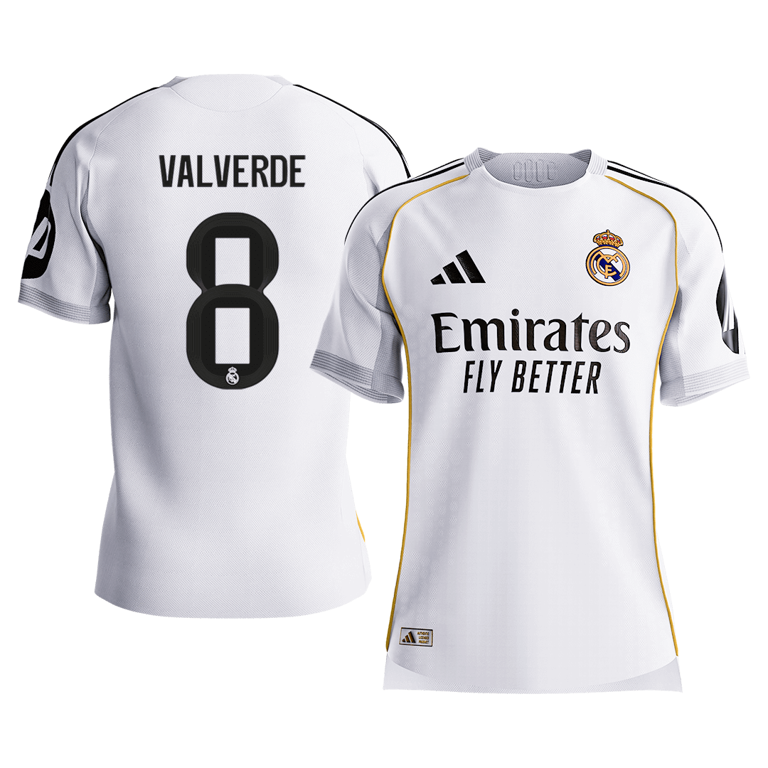 VALVERDE #8 Maillot de Foot Domicile Homme Real Madrid 2025/26 Version Joueur - Coupe Ajustée [PREMIUM]