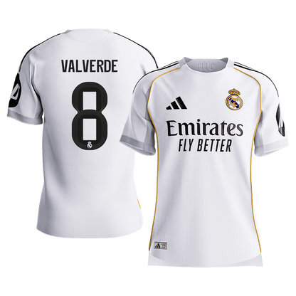 VALVERDE #8 Maillot de Foot Domicile Homme Real Madrid 2025/26 Version Joueur - Coupe Ajustée [PREMIUM]