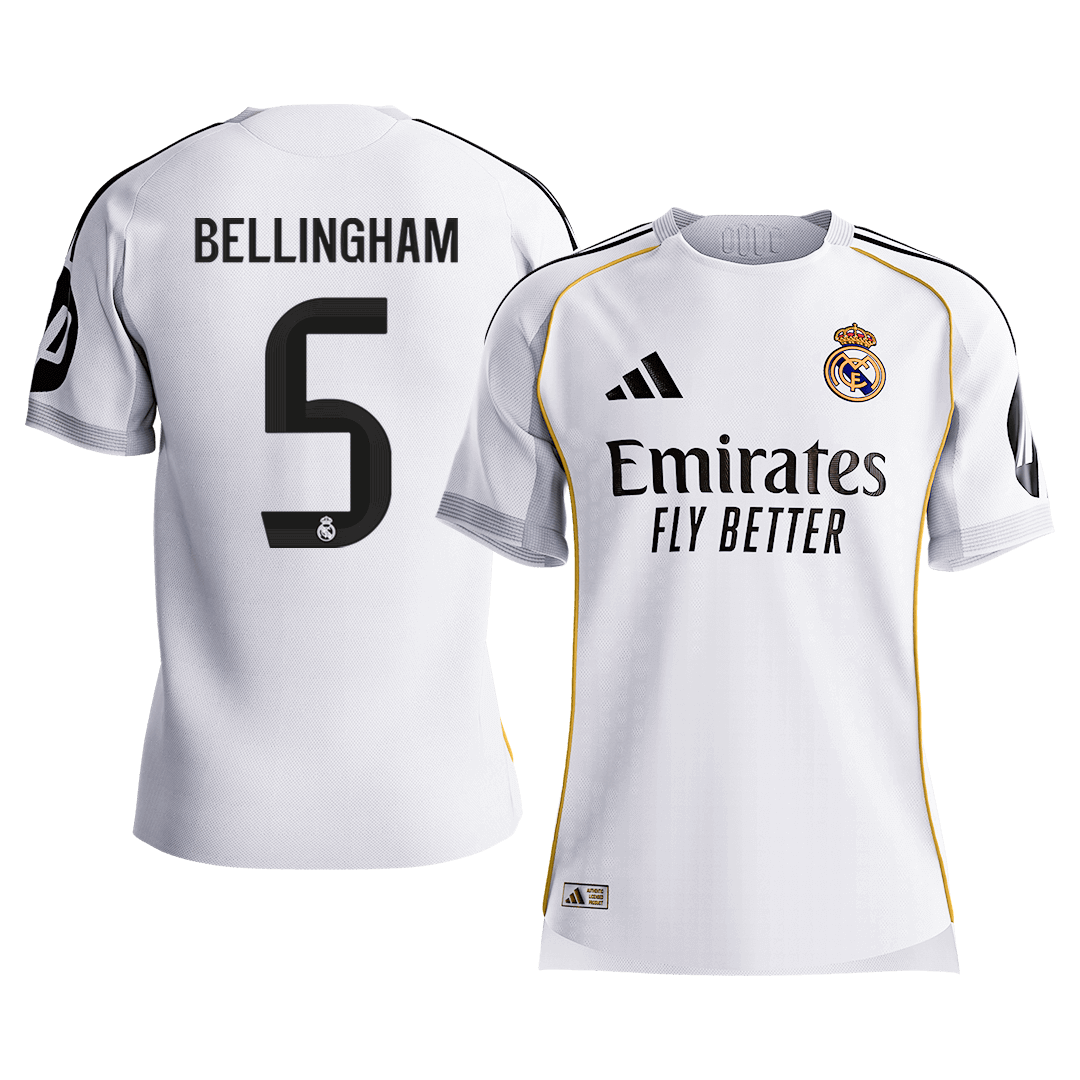 BELLINGHAM #5 Maillot de Foot Domicile Homme Real Madrid 2025/26 Version Joueur - Slim Fit [PREMIUM]