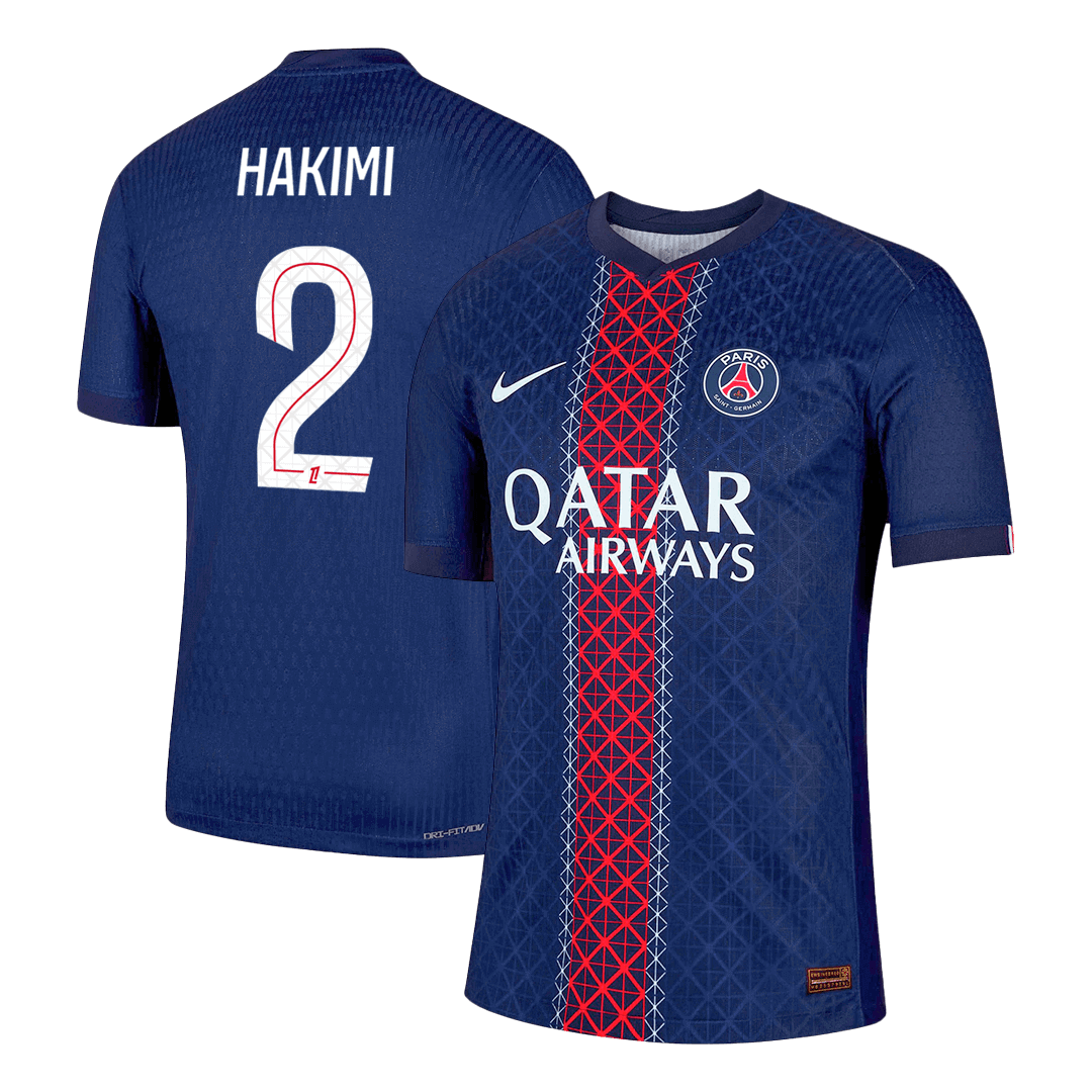 Maillot de foot domicile HAKIMI #2 du PSG 2025/26 pour homme - Version joueur - Coupe ajustée