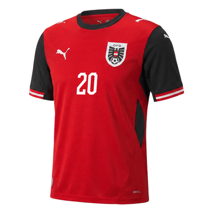 Maillot de football domicile Laimer #20 Autriche Coupe du Monde 2026 pour homme