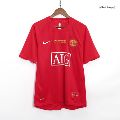 Maillot de football domicile homme Manchester United UCL Finale 2007/08 Rétro RONALDO #7