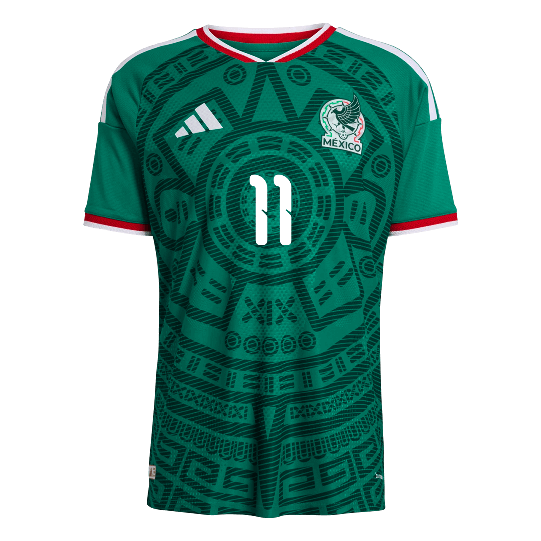 Maillot de football domicile homme version joueur S.GIMENEZ #11 Mexique Coupe du Monde 2026 - Coupe ajustée
