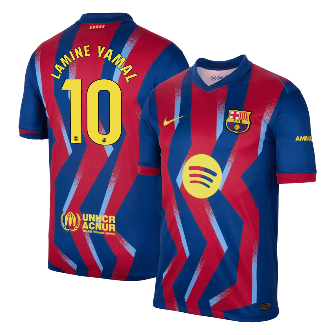 Maillot de football LAMINE YAMAL #10 Barcelone Quatrième tenue extérieure Homme 2025/26