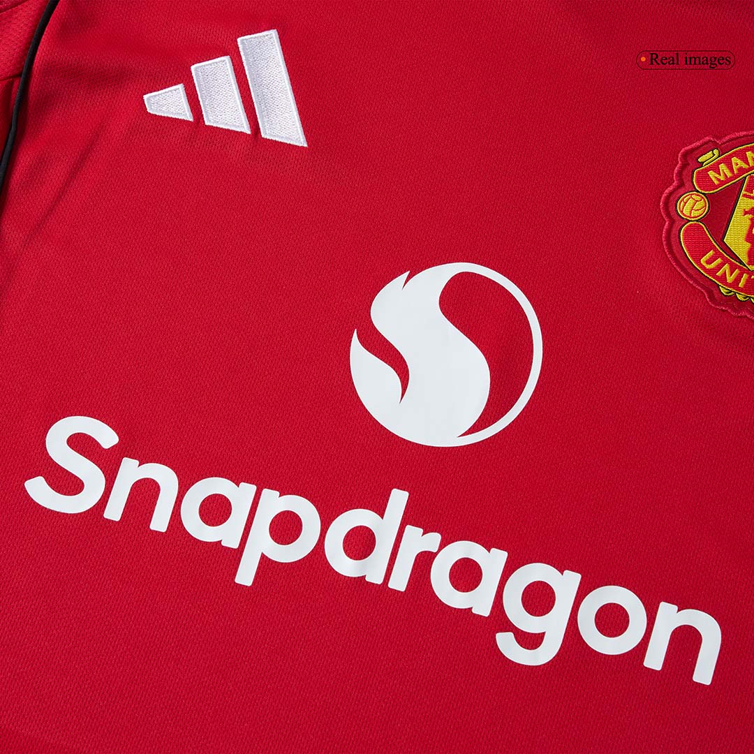 Maillot de foot à manches longues domicile Manchester United 2025/26 pour homme