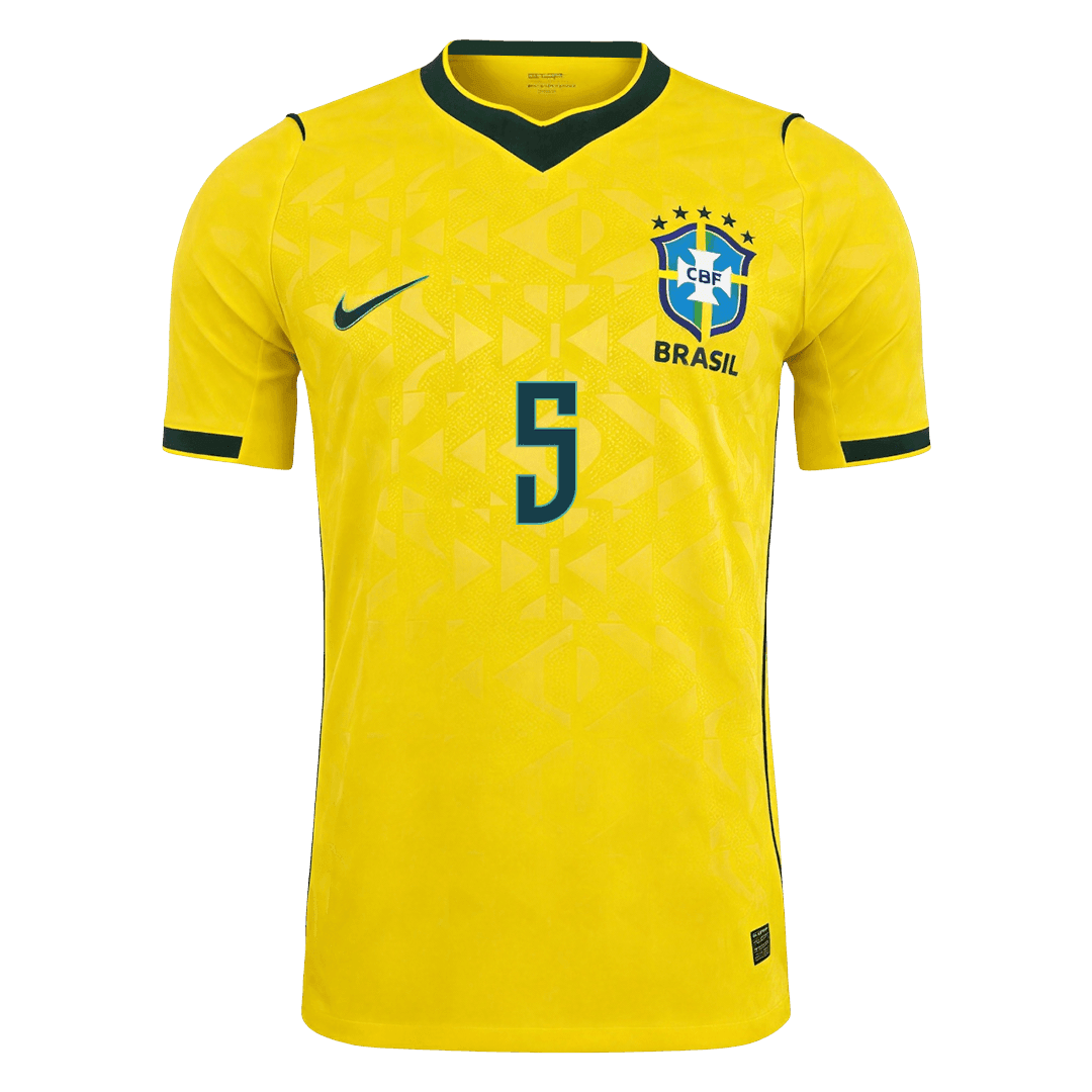 CASEMIRO #5 Men's Brazil World Cup 2026 Player Version Home Soccer Jersey - Slim Fit