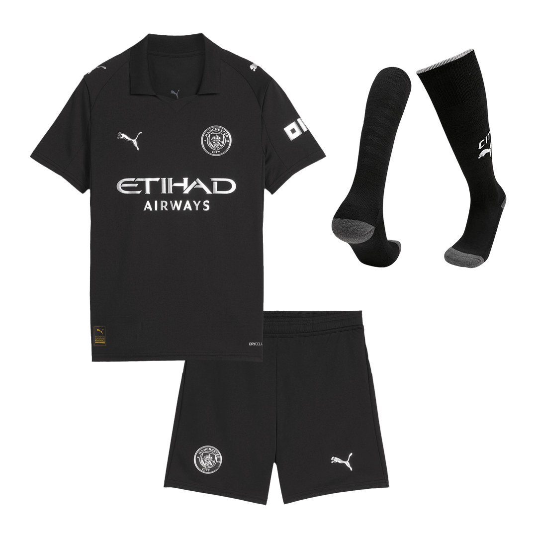 Kit complet de football extérieur Manchester City 2025/26 pour enfant