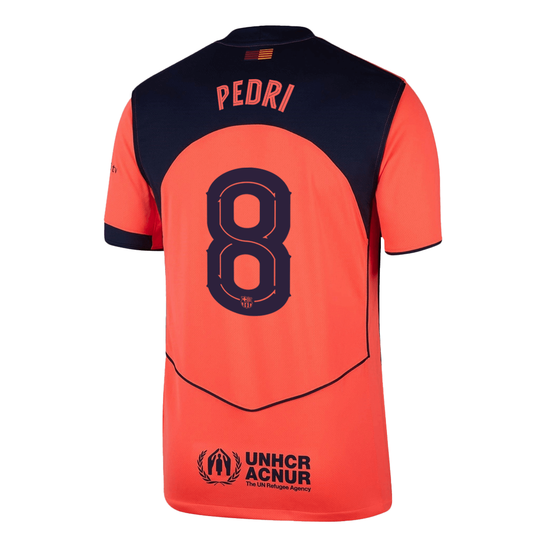 Maillot de football PEDRI #8 pour homme, Barcelone, troisième maillot extérieur UCL 2025/26