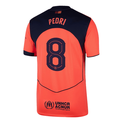 Maillot de football PEDRI #8 pour homme, Barcelone, troisième maillot extérieur UCL 2025/26