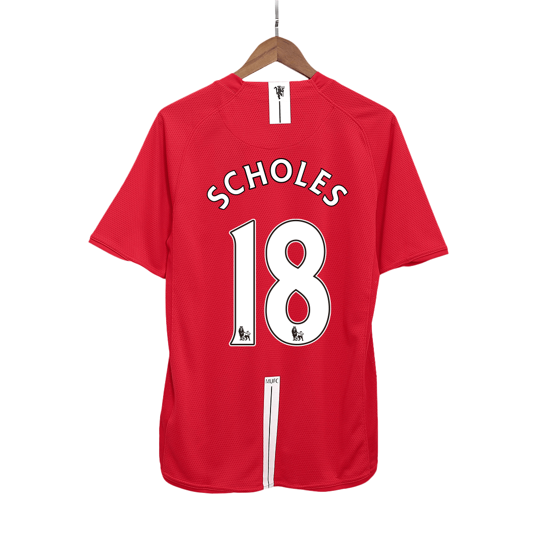 Maillot de football domicile SCHOLES #18 Rétro Homme Manchester United 2007/08
