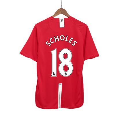 Maillot de football domicile SCHOLES #18 Rétro Homme Manchester United 2007/08